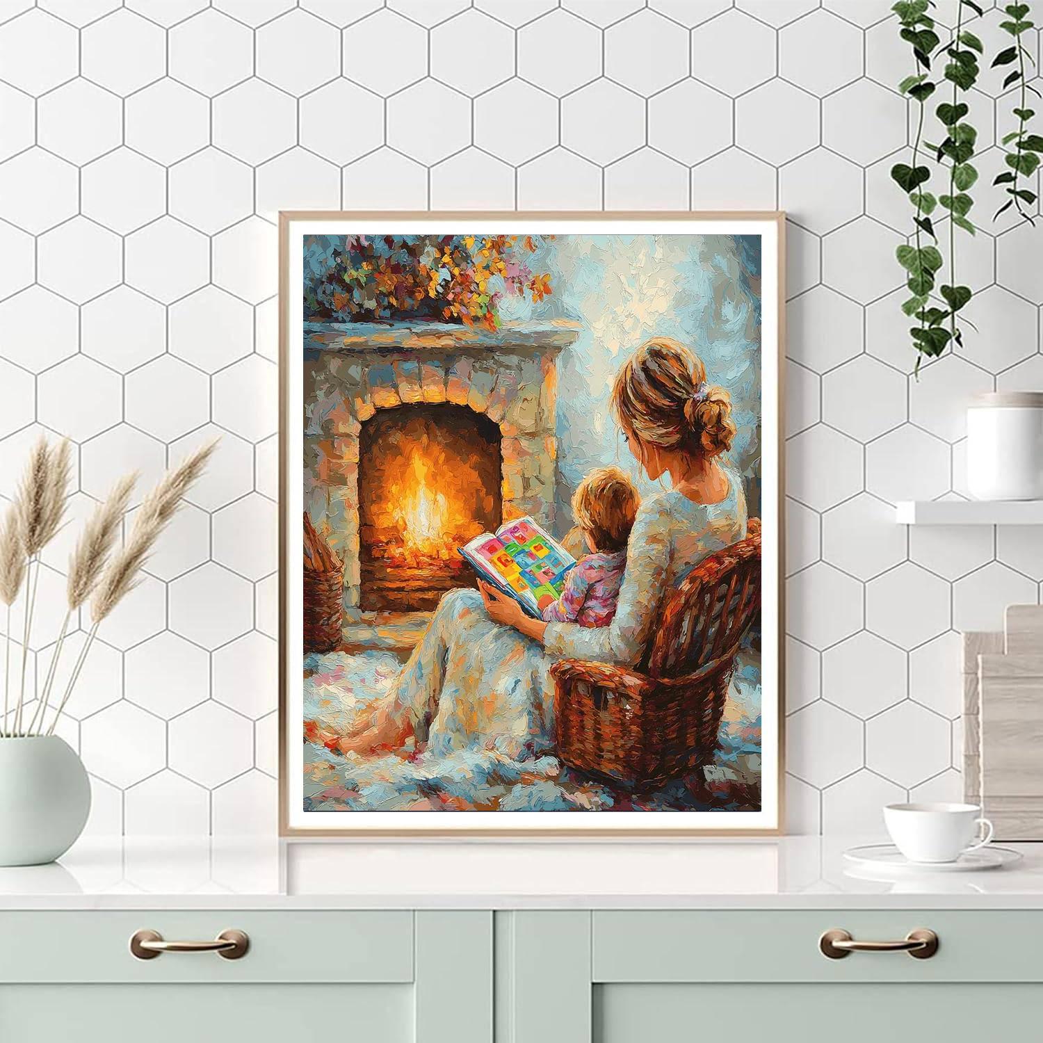 Cozy Reading Time DIY Paint By Numbers