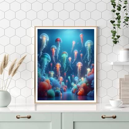 Joyful Jellyfish Dance Paint By Numbers Art