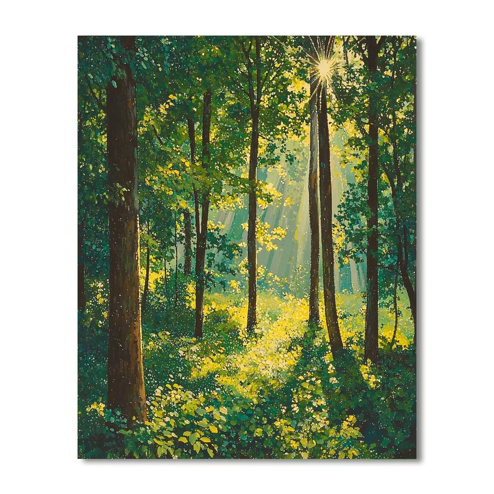 Georges Seurat Inspired Mystic Forest Echo  Painting Number Kit