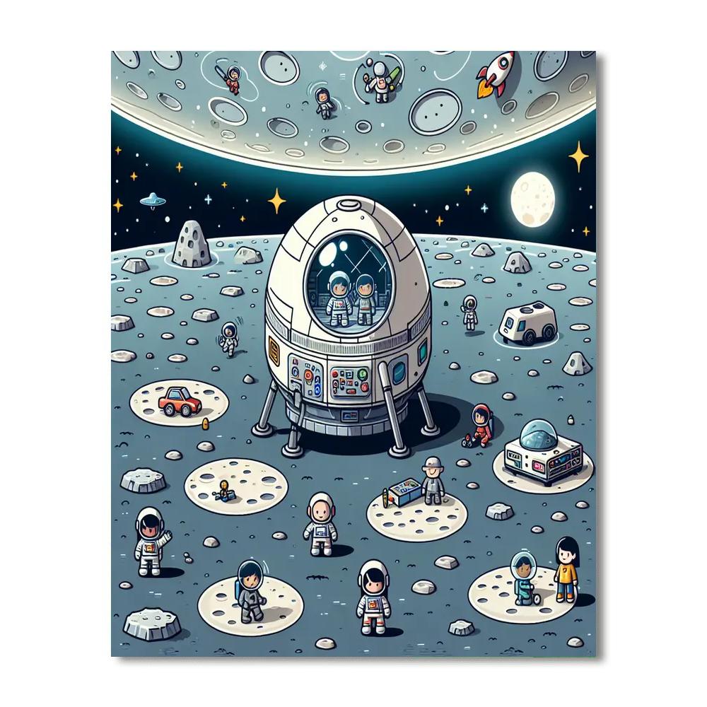 Miniature Moon Mission Paint By Numbers Art