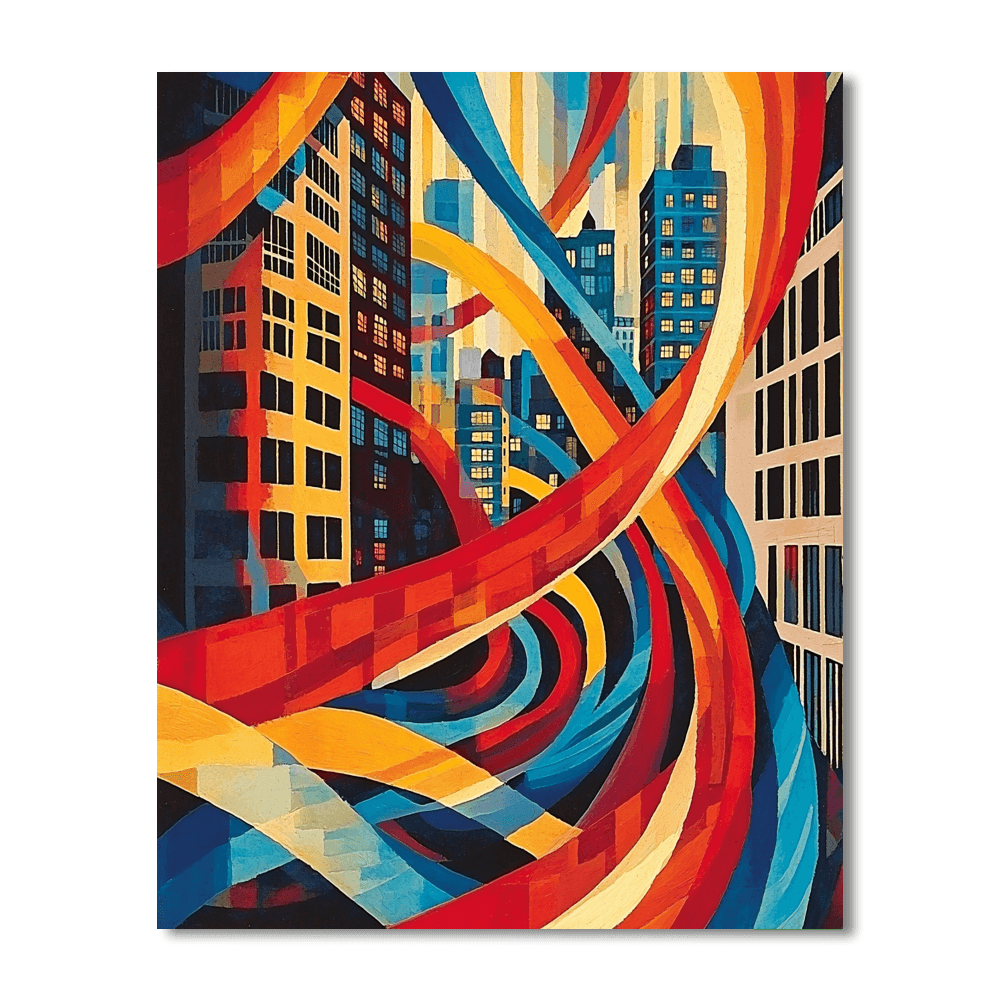 Jackson Pollock Inspired Dynamic City Ribbons  Paint By Numbers Kits
