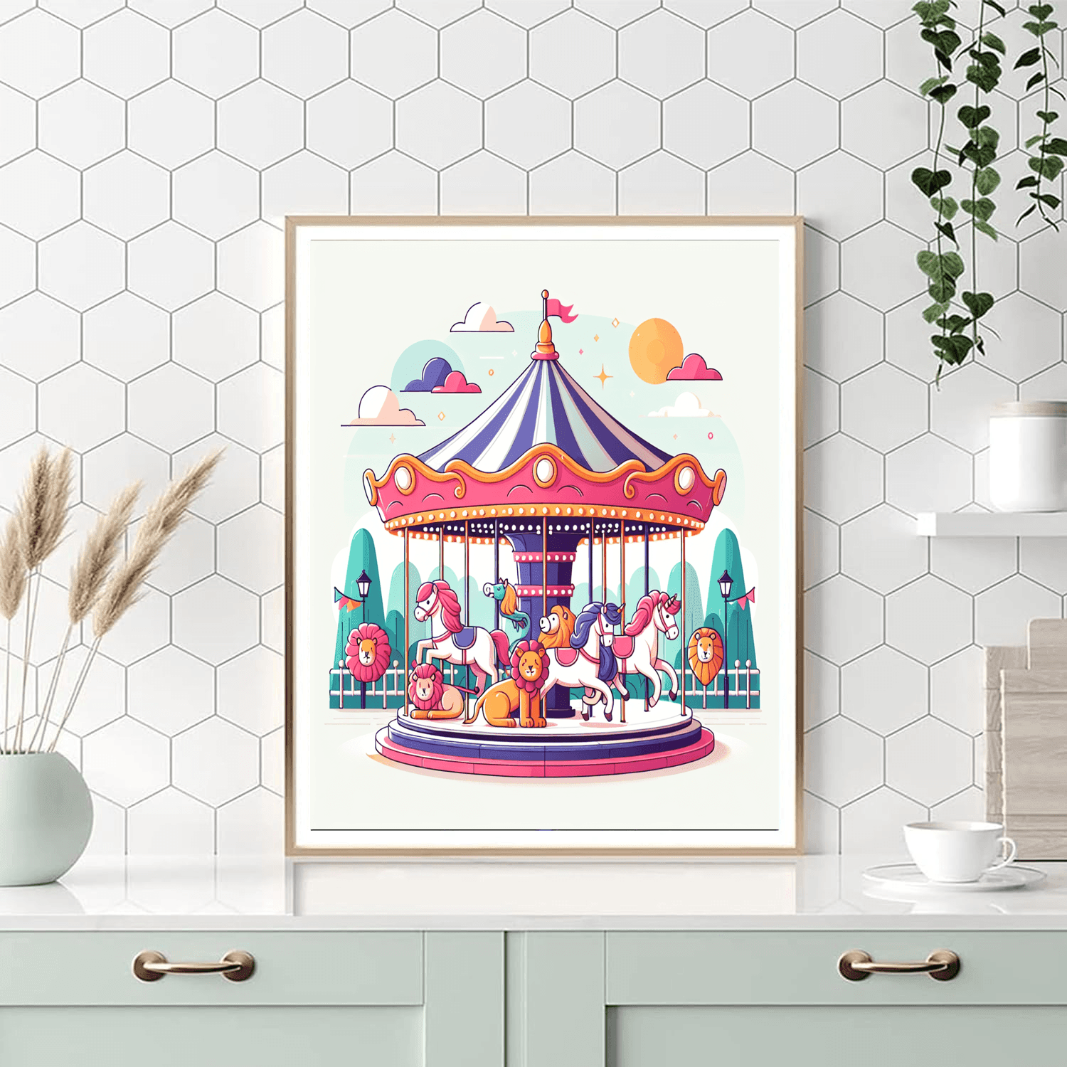 Charming Carousel Ride Paint By Numbers Art
