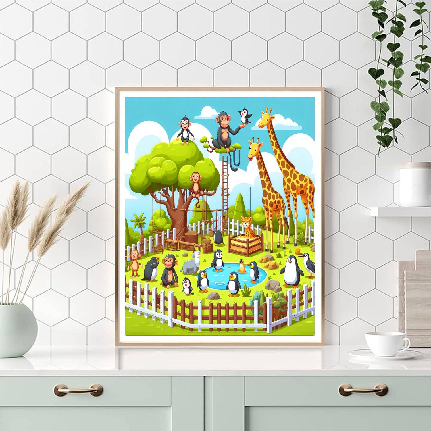 Zoo Keeper's Day Out Number Painting