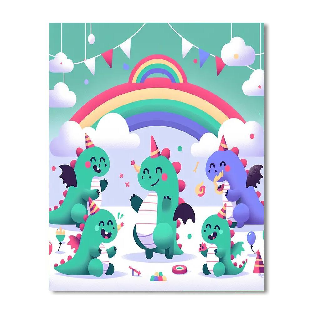 Friendly Dragon Party Numbered Painting Kits