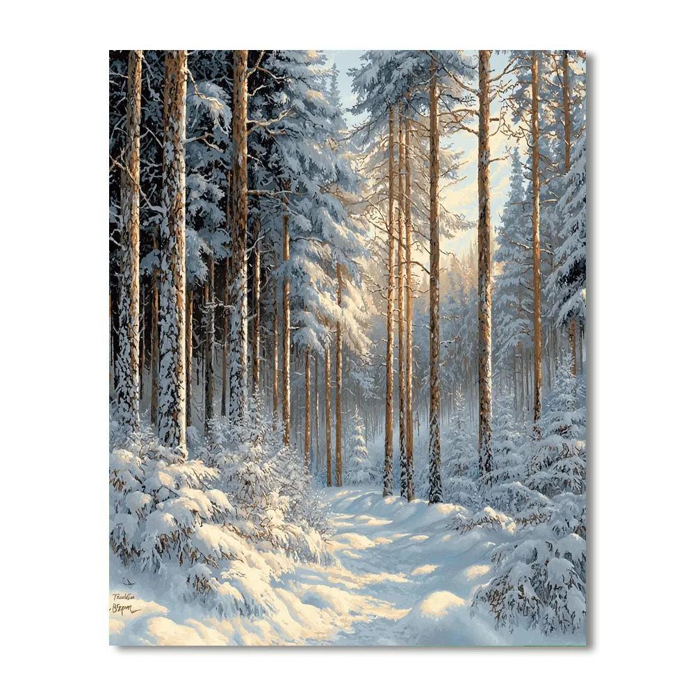 Caspar David Friedrich Inspired Frosty Forest  DIY Paint By Numbers