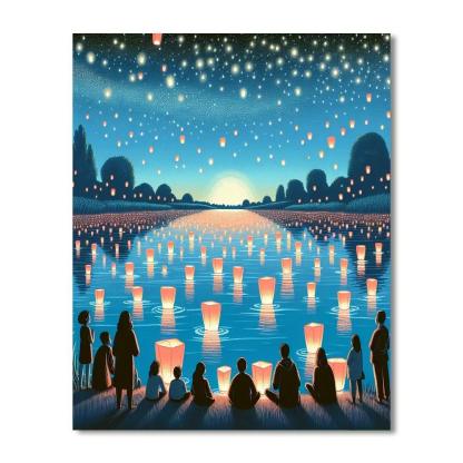 Floating Lantern Festival - Usa Painting By Numbers Kit