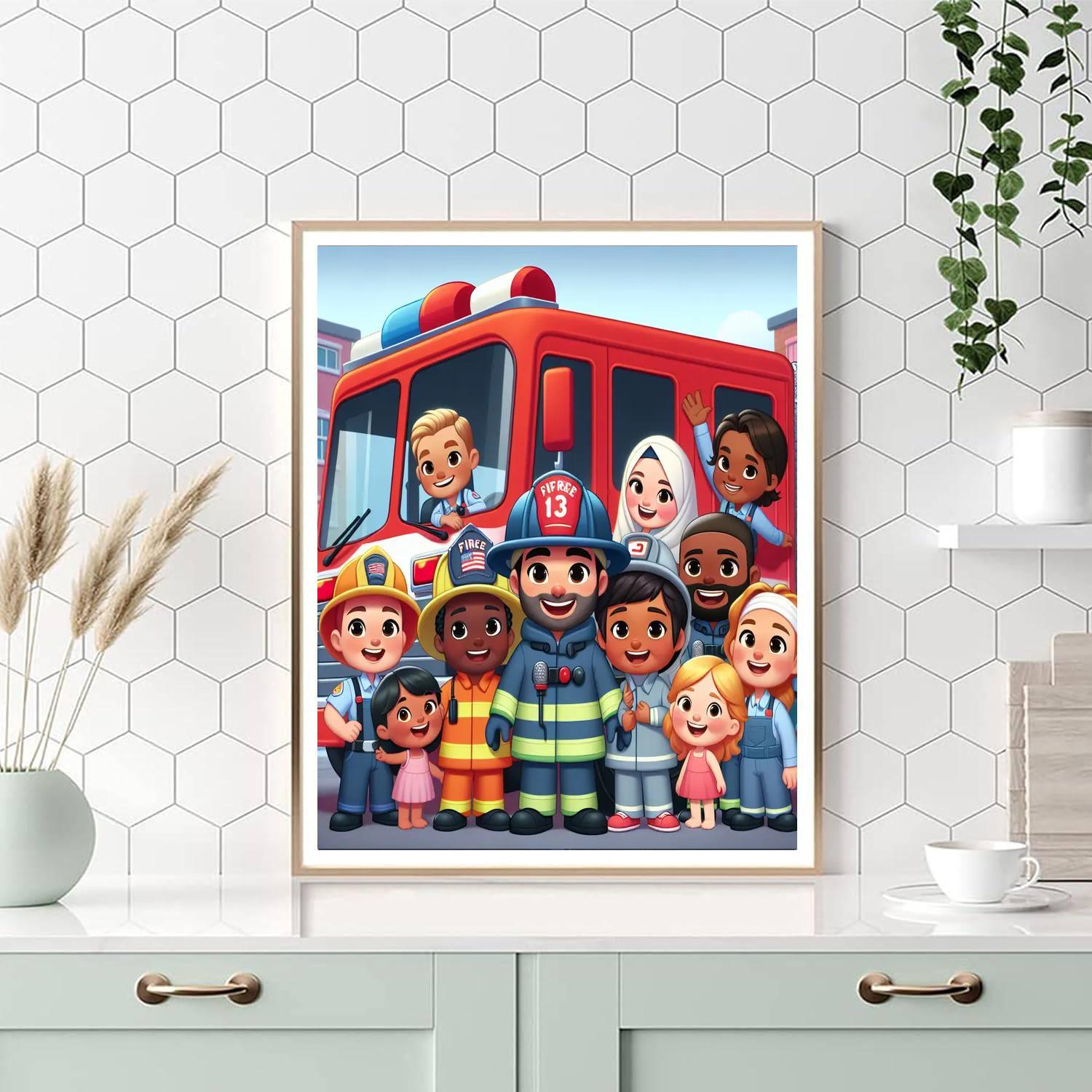Friendly Firefighters Numbered Painting Kits