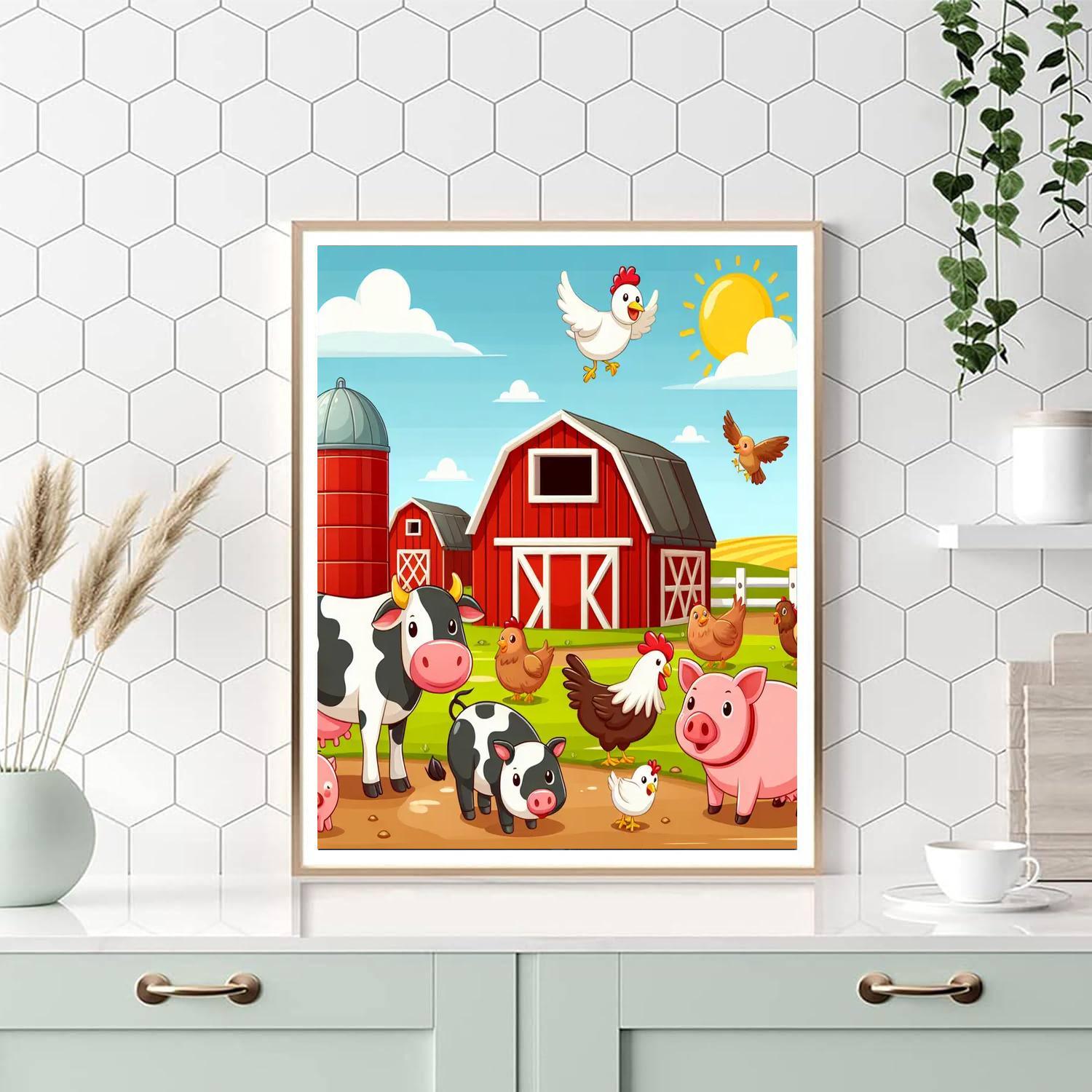 Colorful Farm Friends Paint By Color