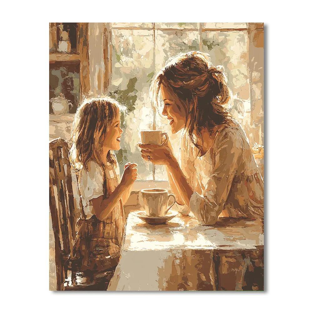 Mom's Morning Coffee Painting Number Kit