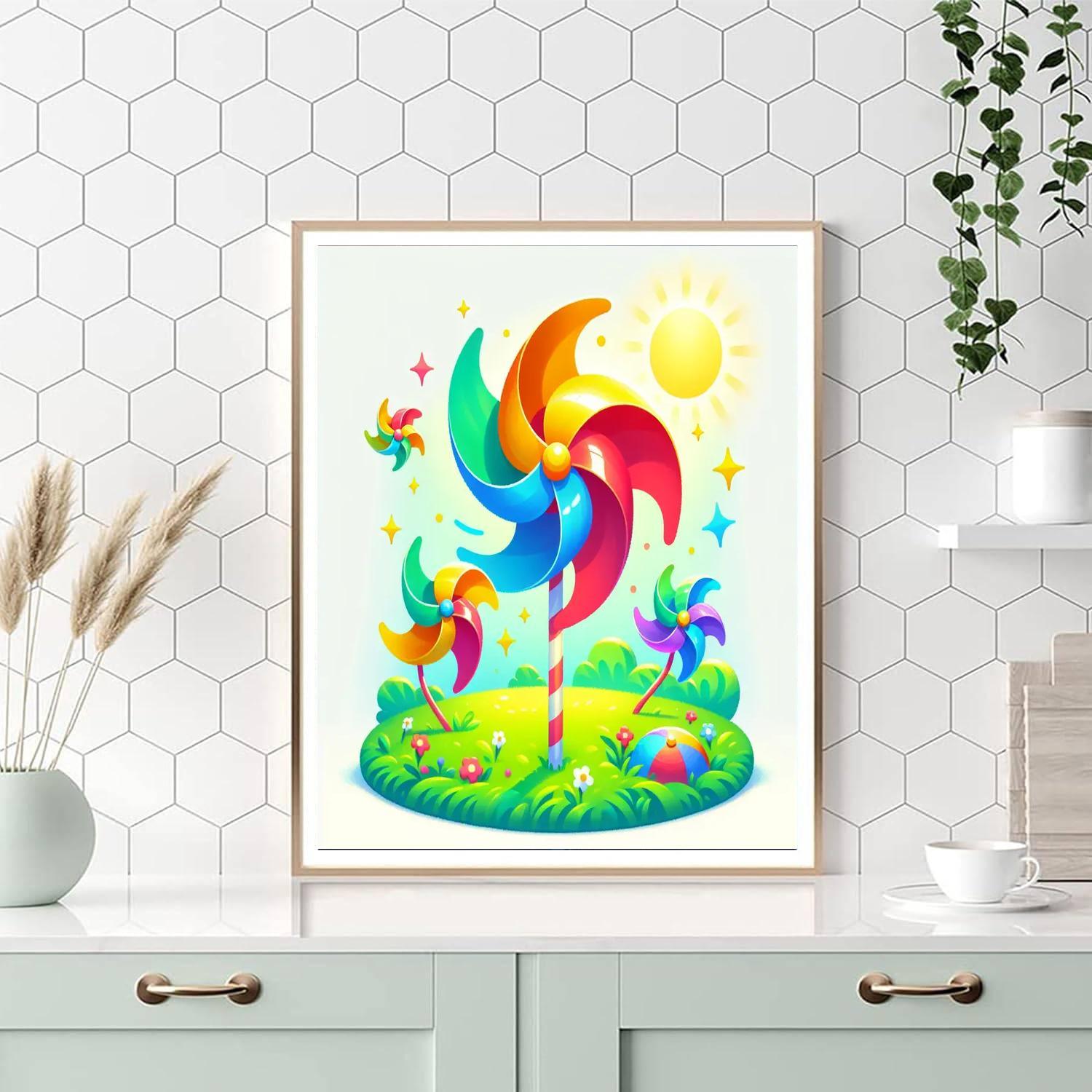 Colorful Pinwheel Numbered Painting Kits