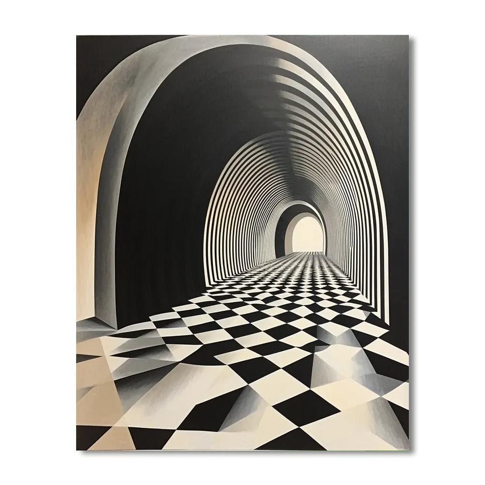 M.C. Escher Inspired Infinite Geometry  Numbered Painting Kits