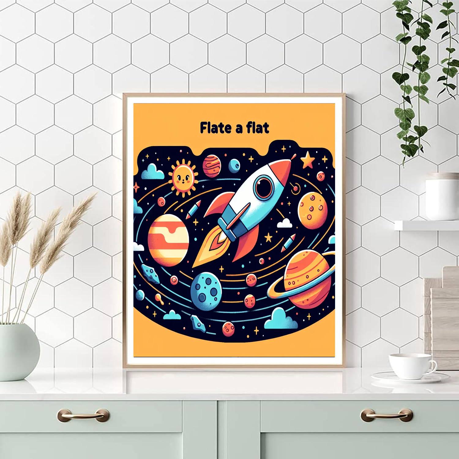 Rocketing Through The Solar System Paint By Numbers Art