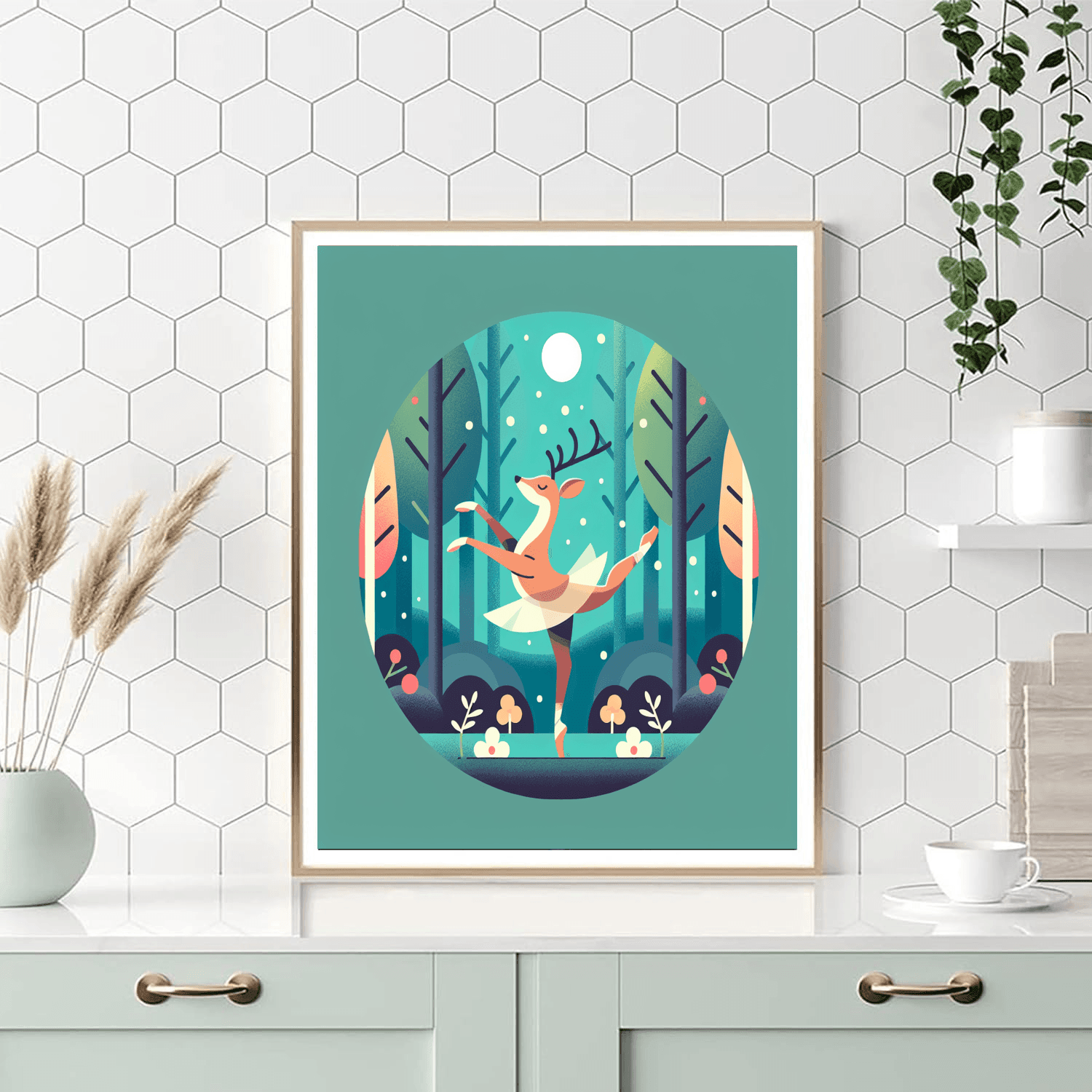 Ballet In The Woods With Graceful Deer Numbered Painting Kits