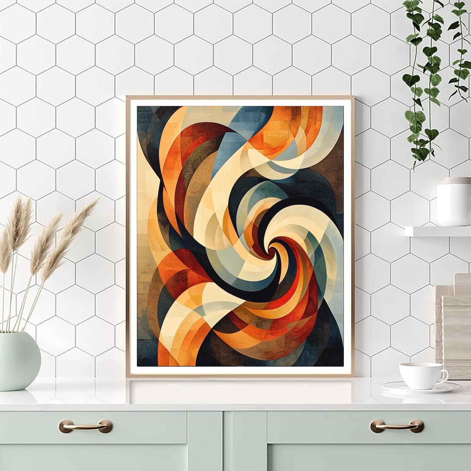 M.C. Escher Inspired Kaleidoscopic Vortex  Number Painting