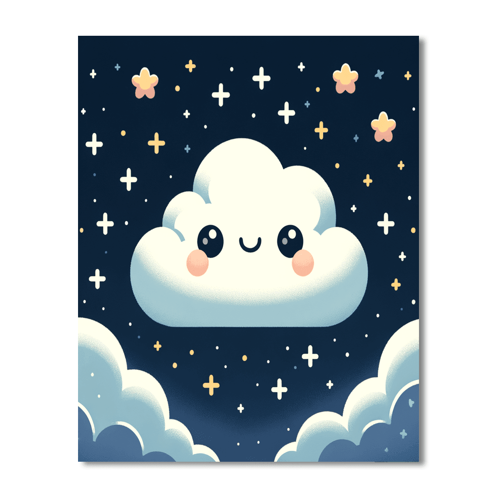 Dreamy Clouds And Stars Paint By Number