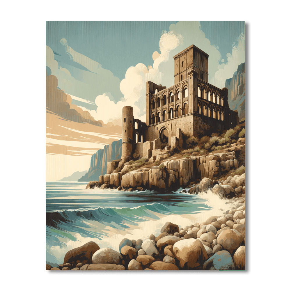 Ancient Seaside Ruins DIY Paint By Numbers