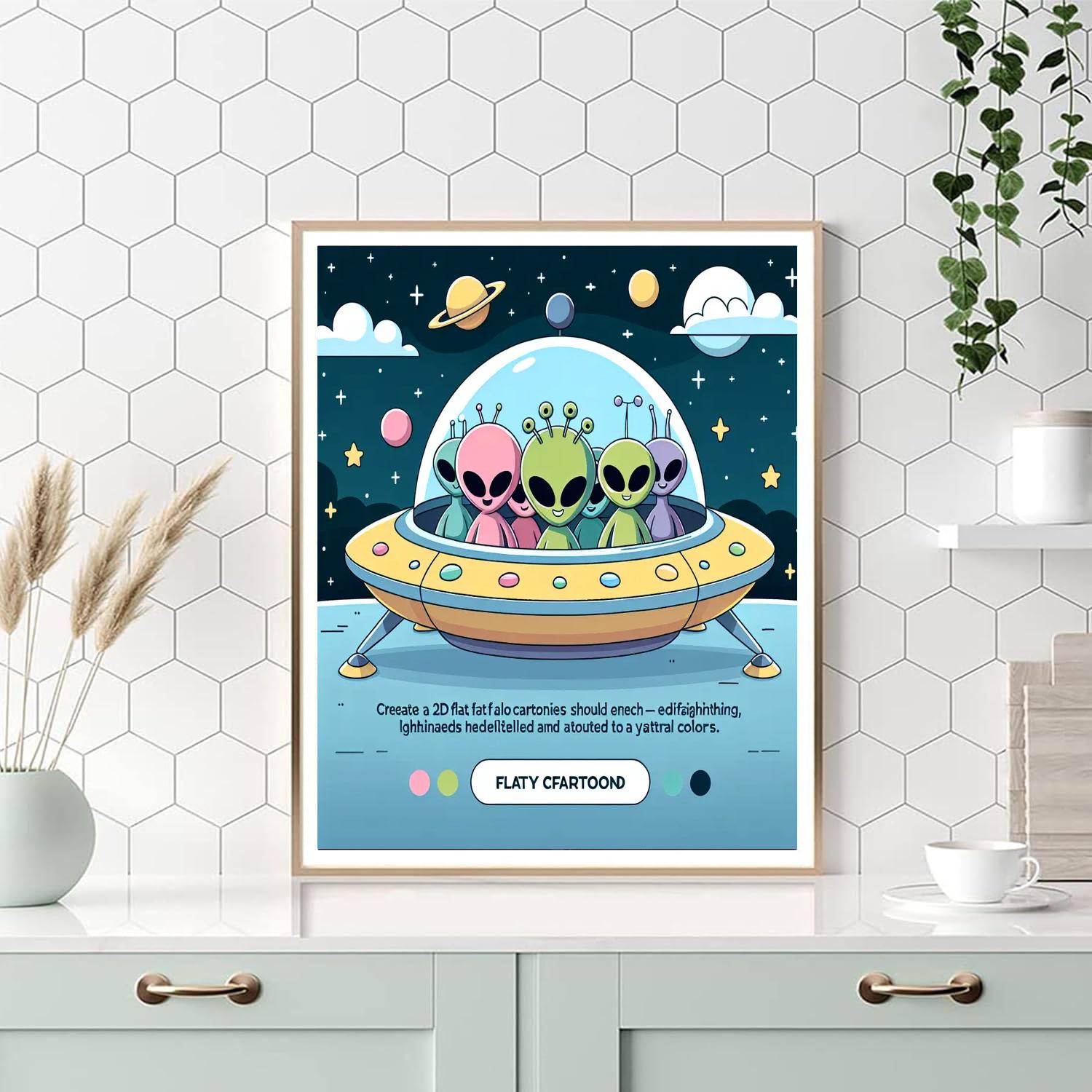 Adorable Aliens Paint By Numbers Art