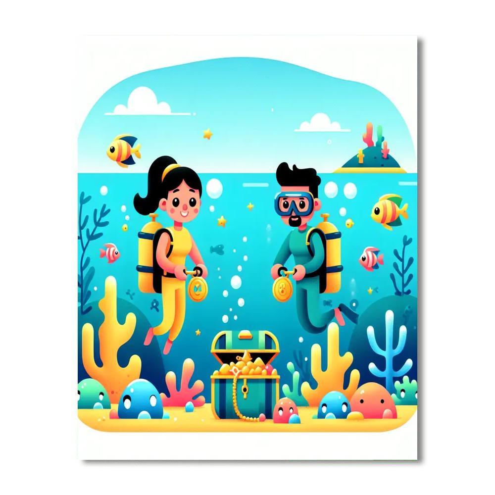 Undersea Treasure Voyage Numbered Painting Kits