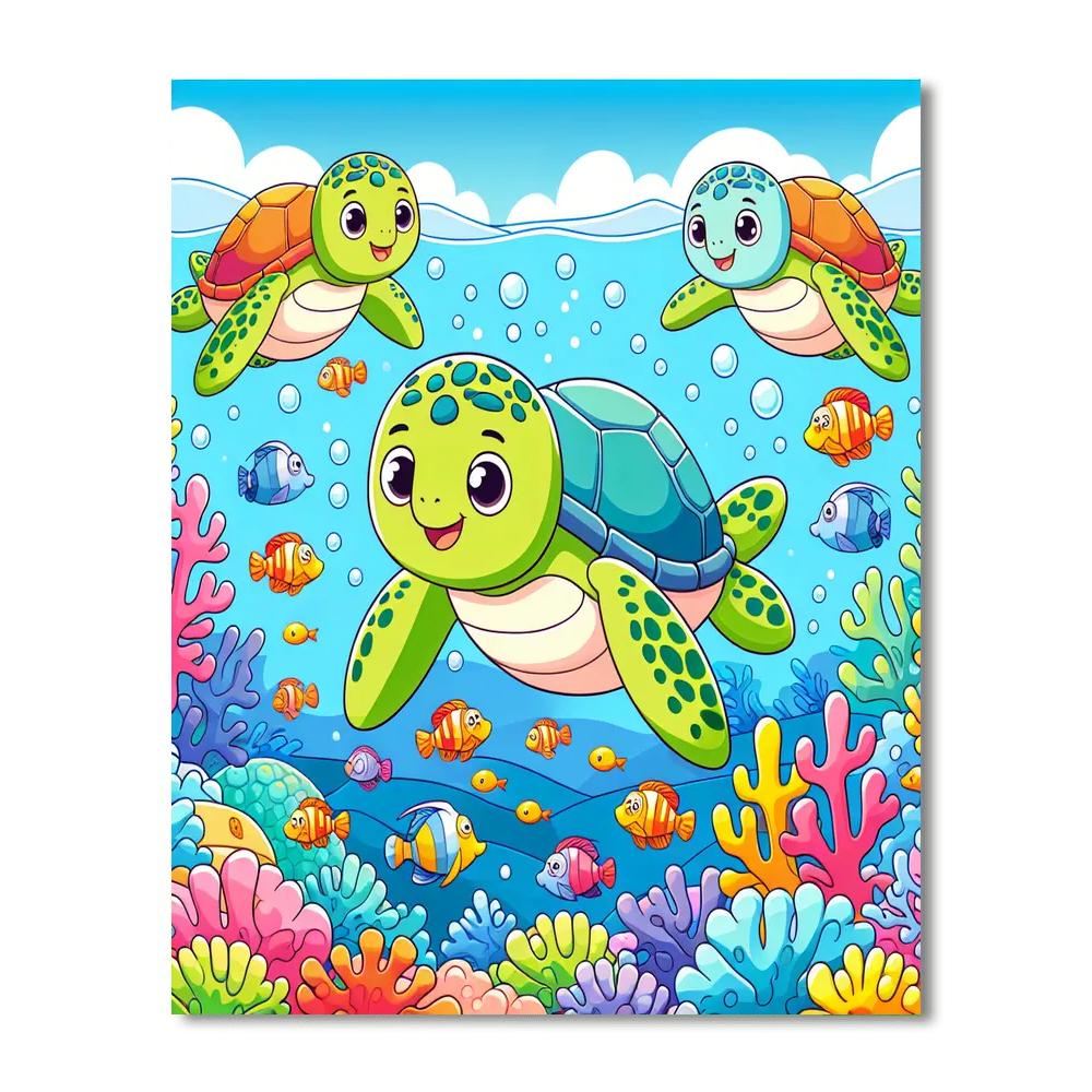 Sassy Sea Turtles Paint By Numbers Kits