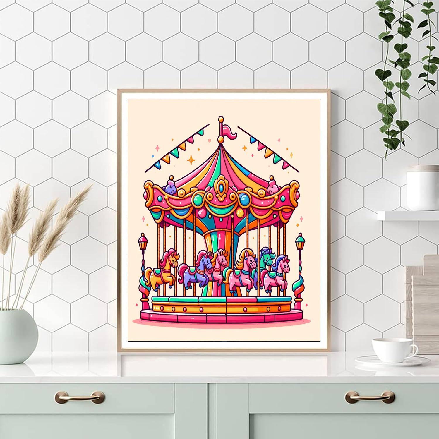 Joyful Circus Carousel Painting By Numbers Kit