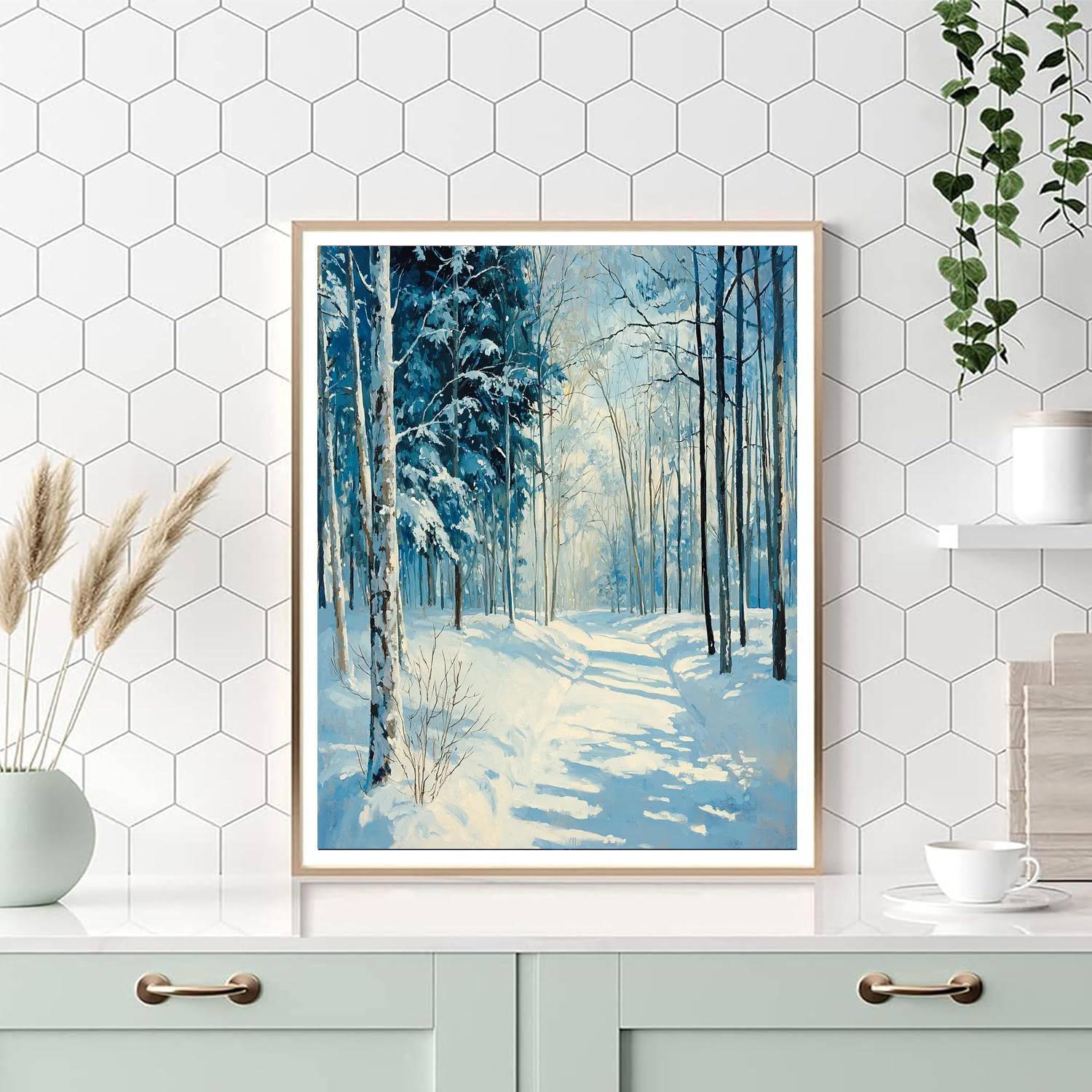 Edward Hopper Inspired Frosty Forest Trails  Numbered Painting Kits