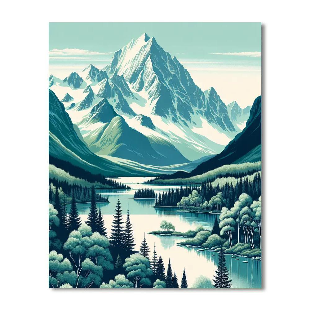 Peaceful Nordic Wilderness Numbered Painting Kits
