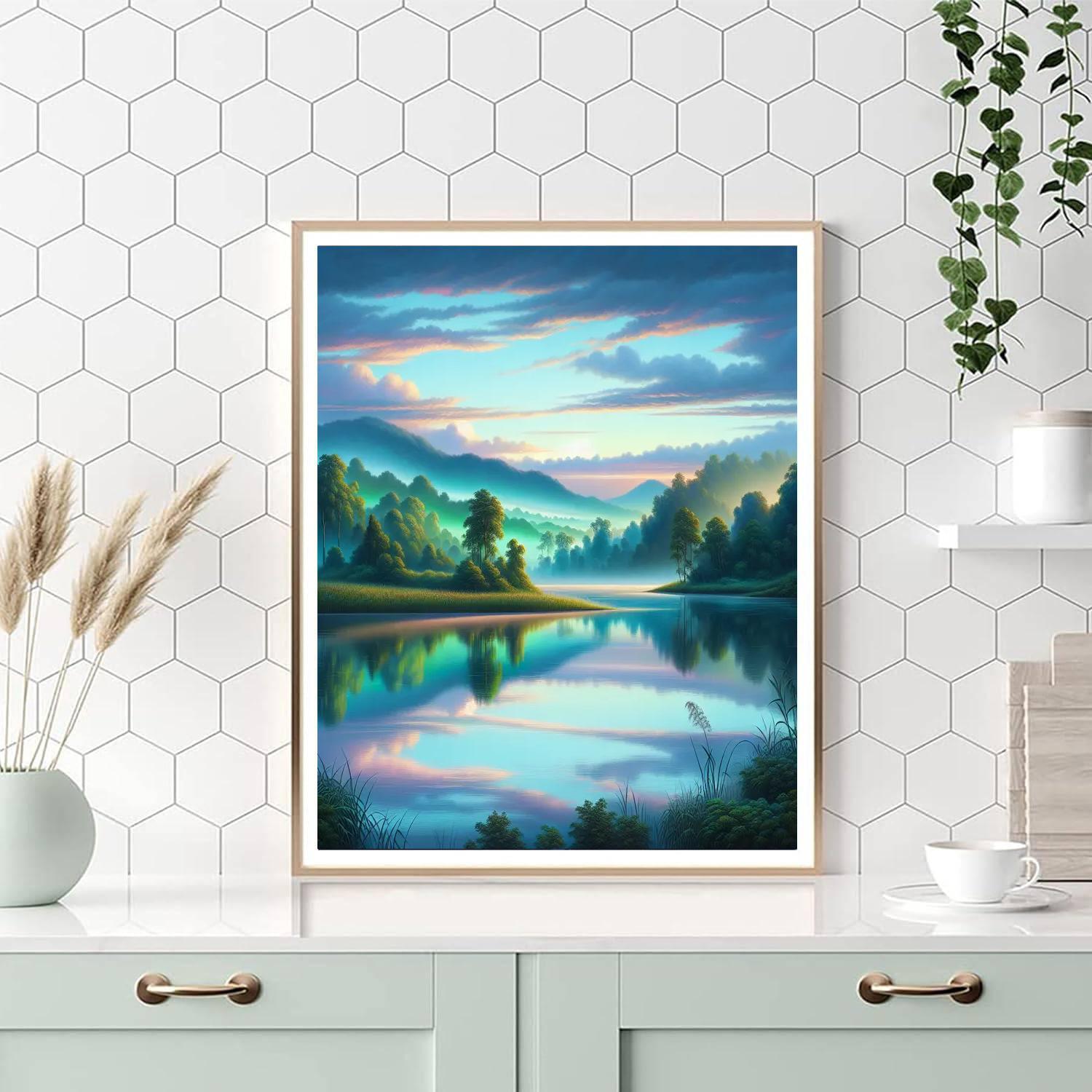 Calm Lake At Dawn Paint By Numbers