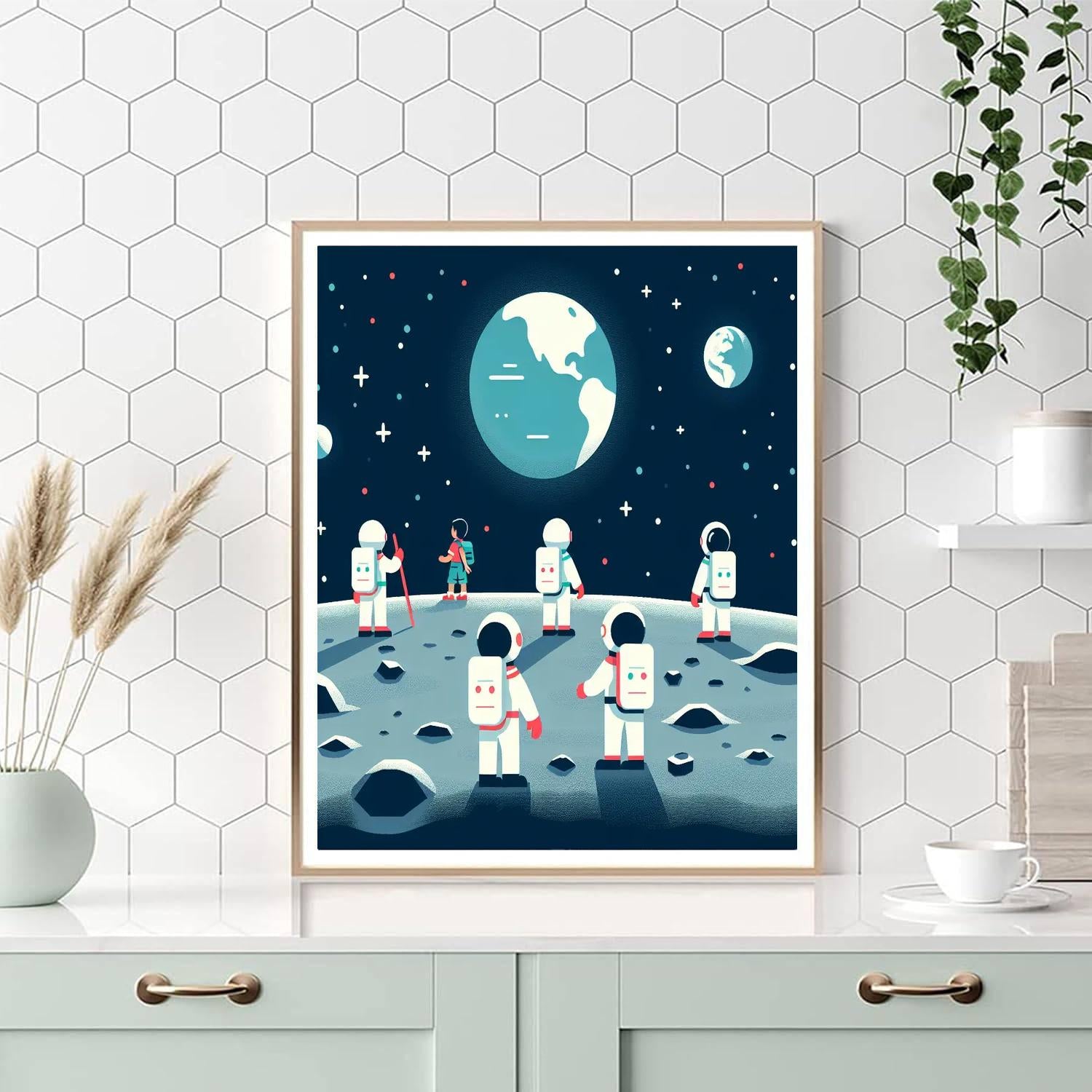 Lunar Exploration Extravaganza Paint By Numbers Art