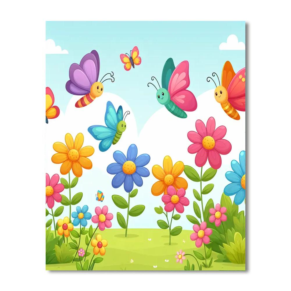 Butterfly Harmony Haven Painting By Numbers Kit