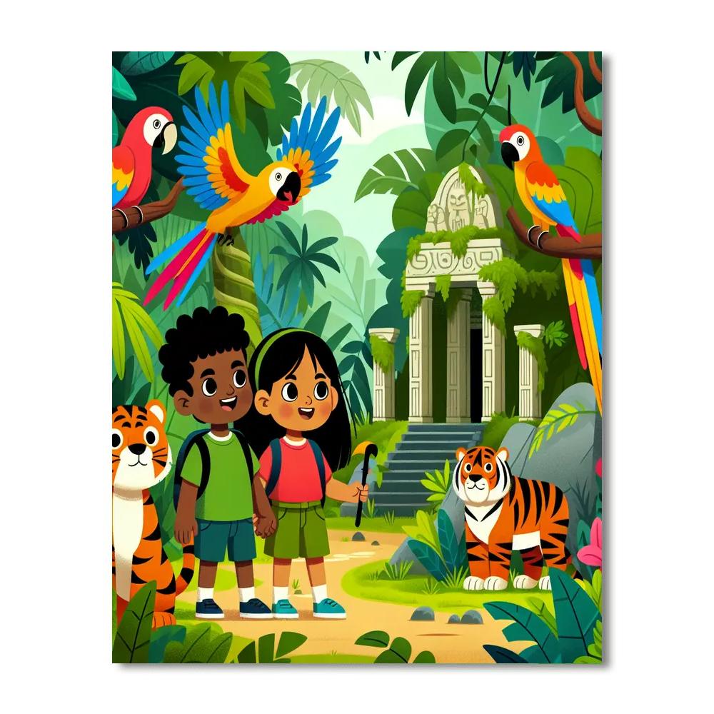 Jungle Adventure Jungle Paint By Numbers Art