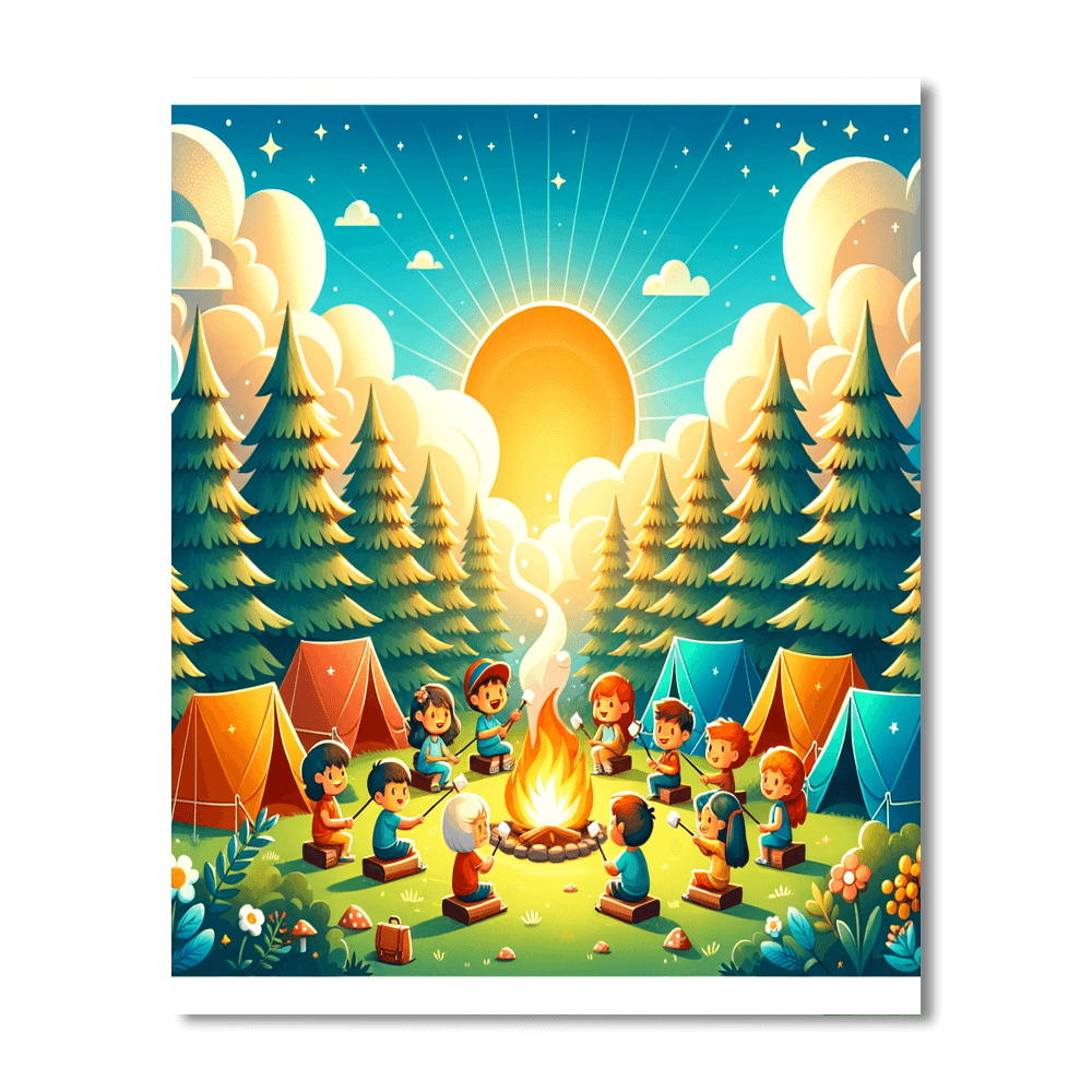 Joyful Camping Adventure Numbered Painting Kits