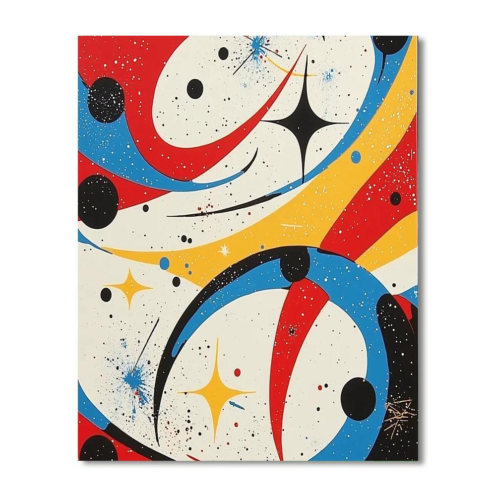 Joan Miró Inspired Cosmic Color Symphony  Paint By Numbers Art