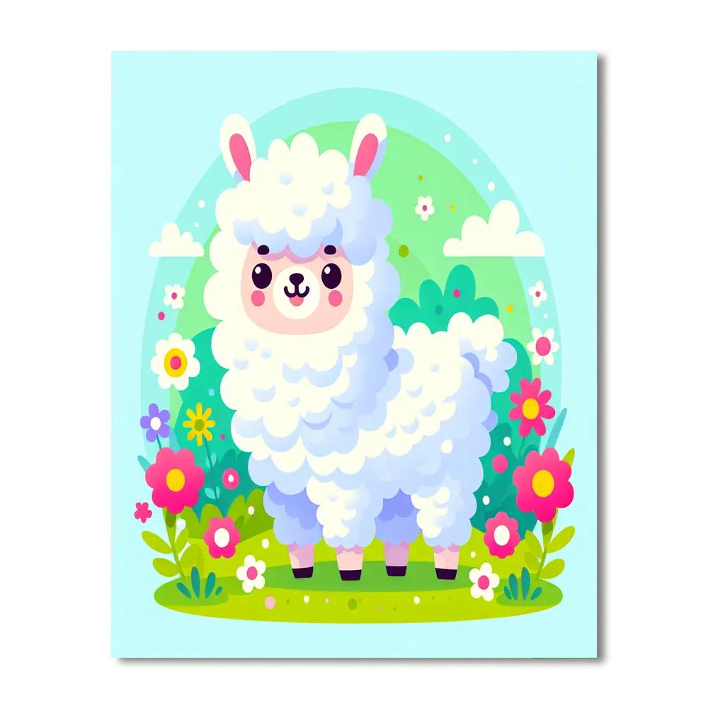 Cute Llama Paint By Numbers Art