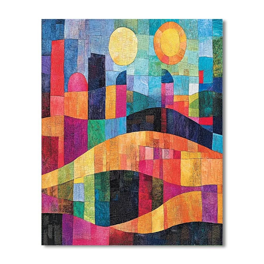 Paul Klee Inspired Imaginative Dimensions  Number Painting