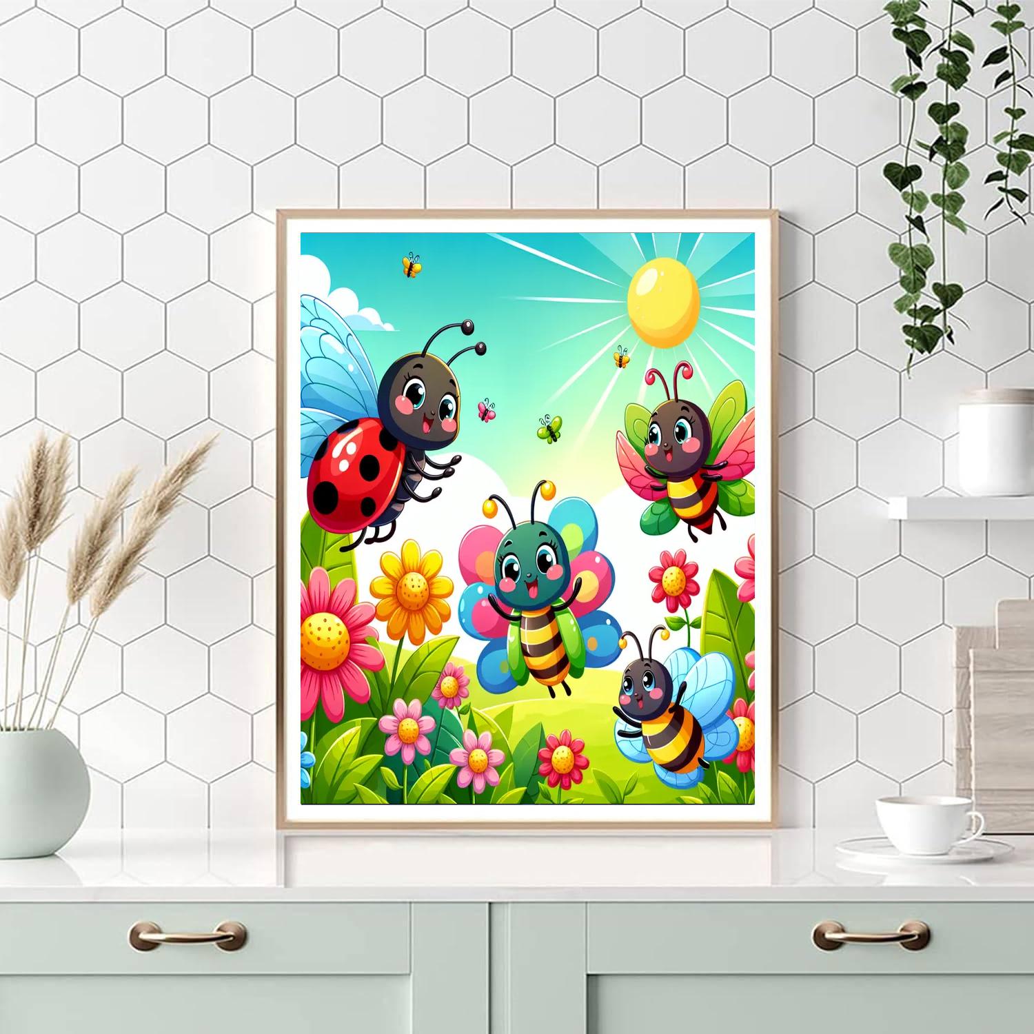 Whimsical Bug Parade Paint By Numbers