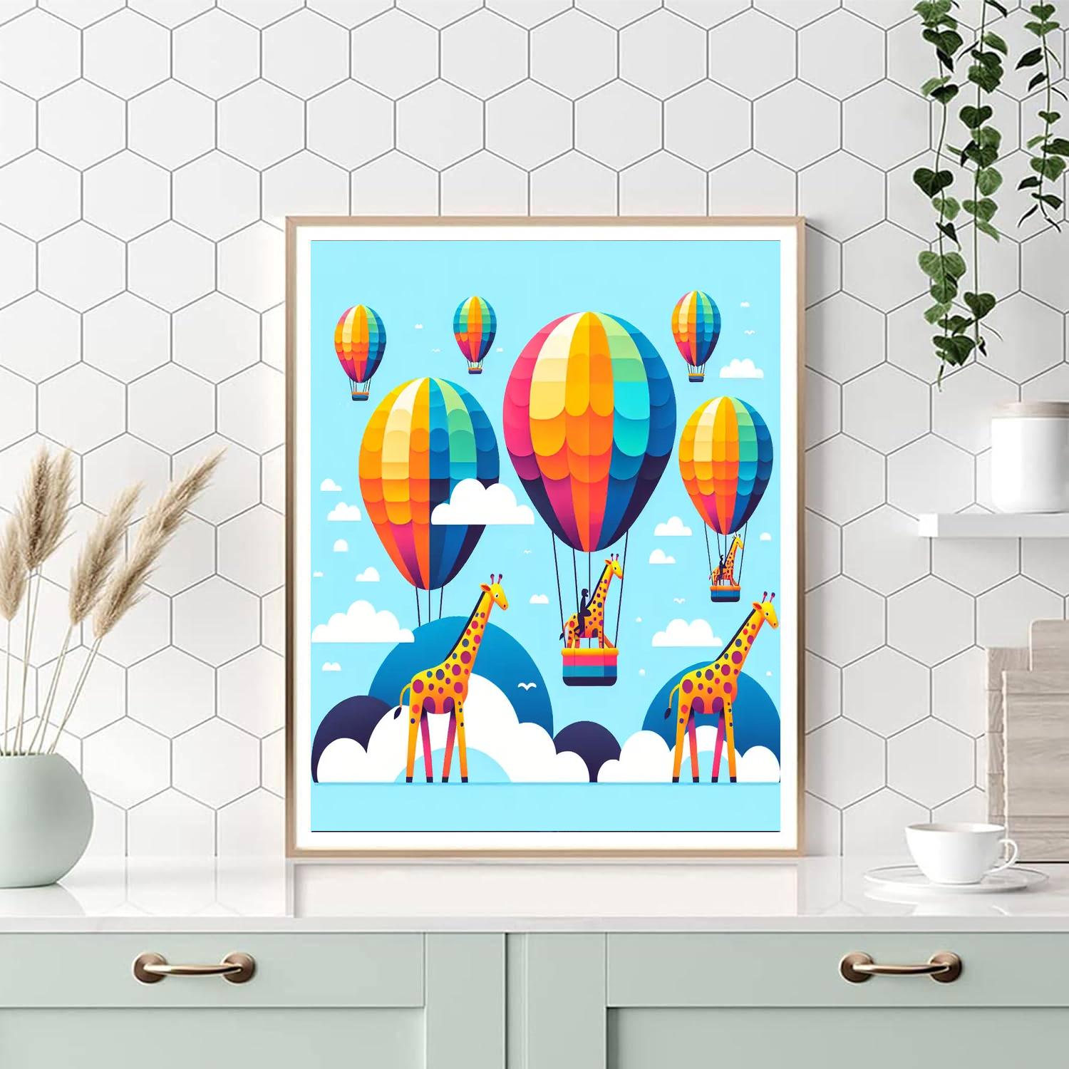 Giraffe Sky Explorers Paint By Numbers Art