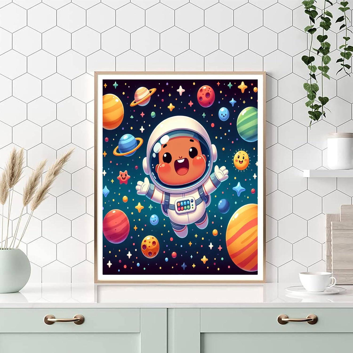 Starlit Cosmic Voyage Number Painting
