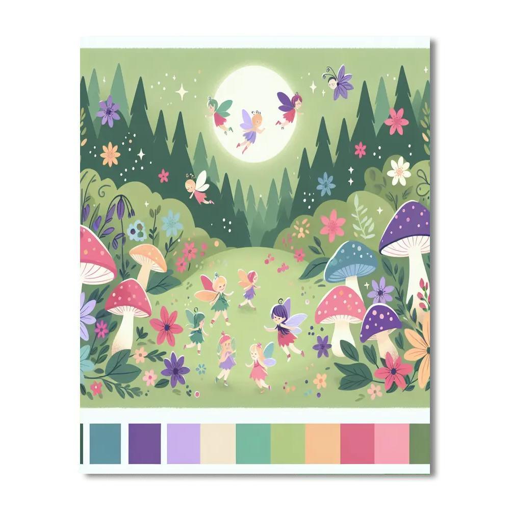 Joyful Woodland Fairies DIY Paint By Numbers
