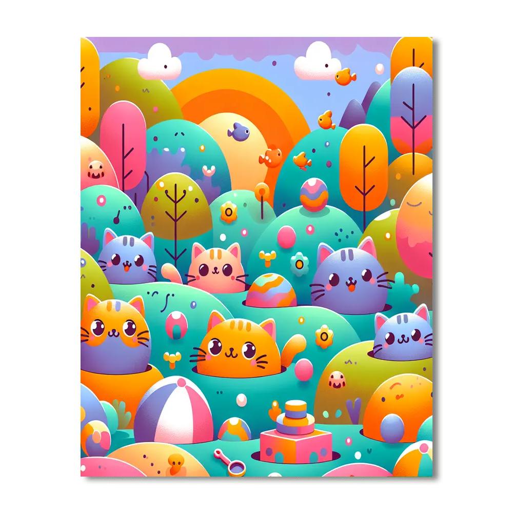 Fanciful Feline Fantasy Paint By Numbers Art