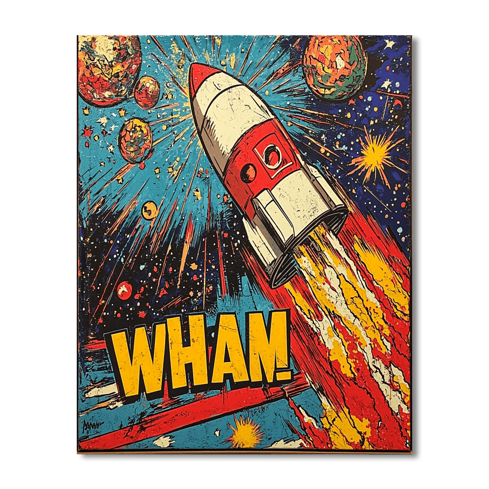 Roy Lichtenstein Inspired Lichtenstein's Cosmic Pop Explosion  Paint By Numbers Art