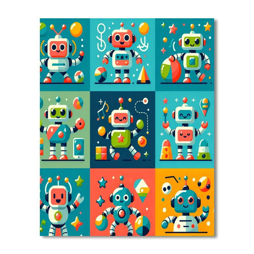 Cool Robots Painting By Numbers Kit