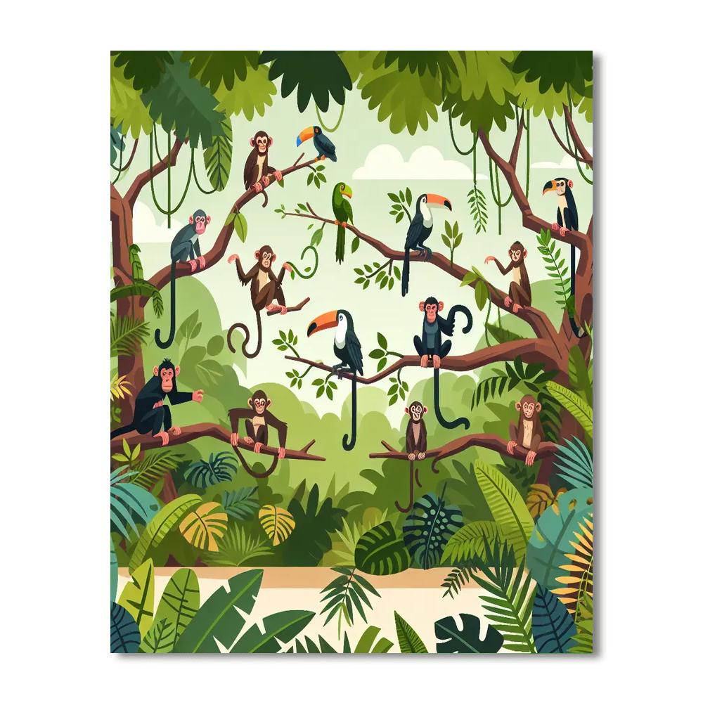 Tropical Treetops Painting Number Kit