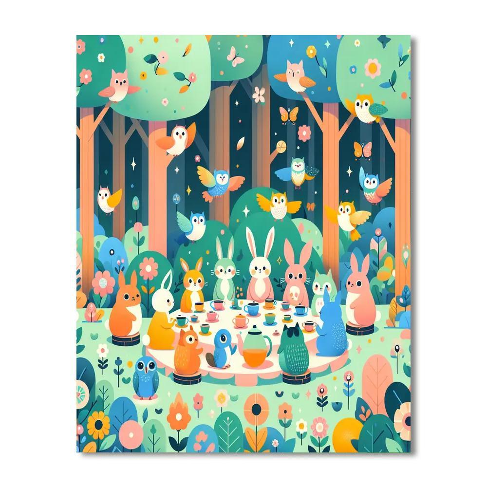 Magical Woodland Tea Party Paint By Numbers