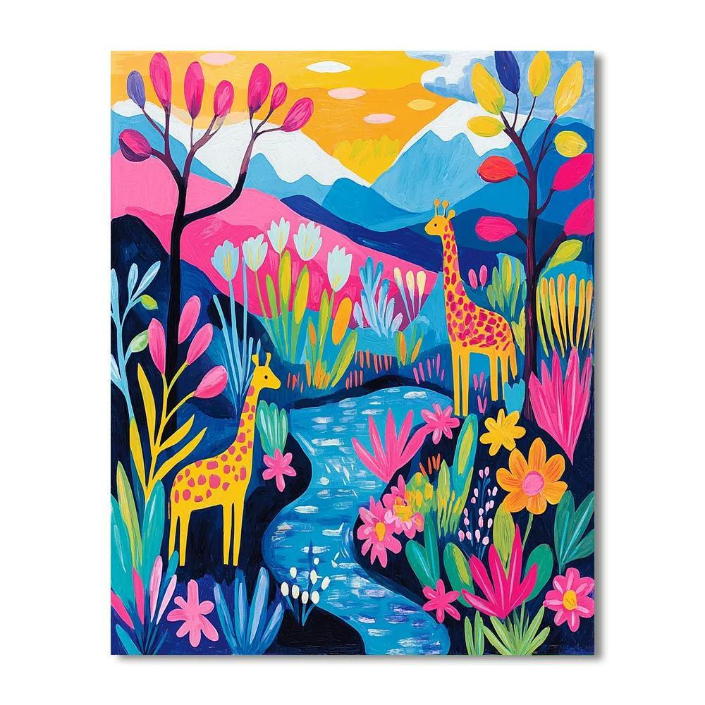 Charley Harper Inspired Playful Wildlife  DIY Paint By Numbers