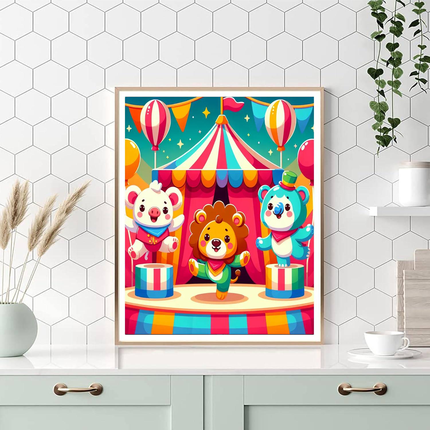 Magic Circus Animals Paint By Numbers Art
