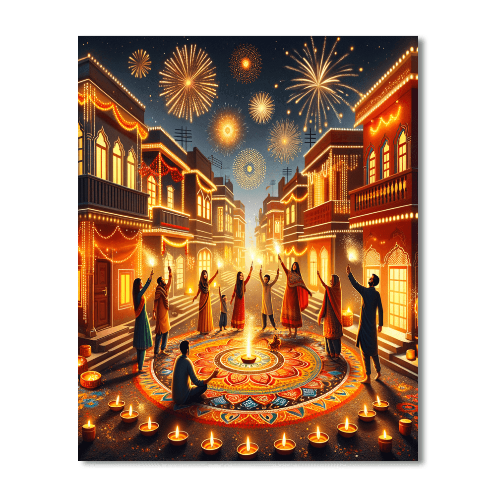 Diwali - New Delhi Painting By Numbers Kit