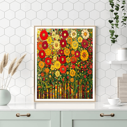 Gustav Klimt Inspired Floral Mosaic Dreams  Painting By Numbers Kit