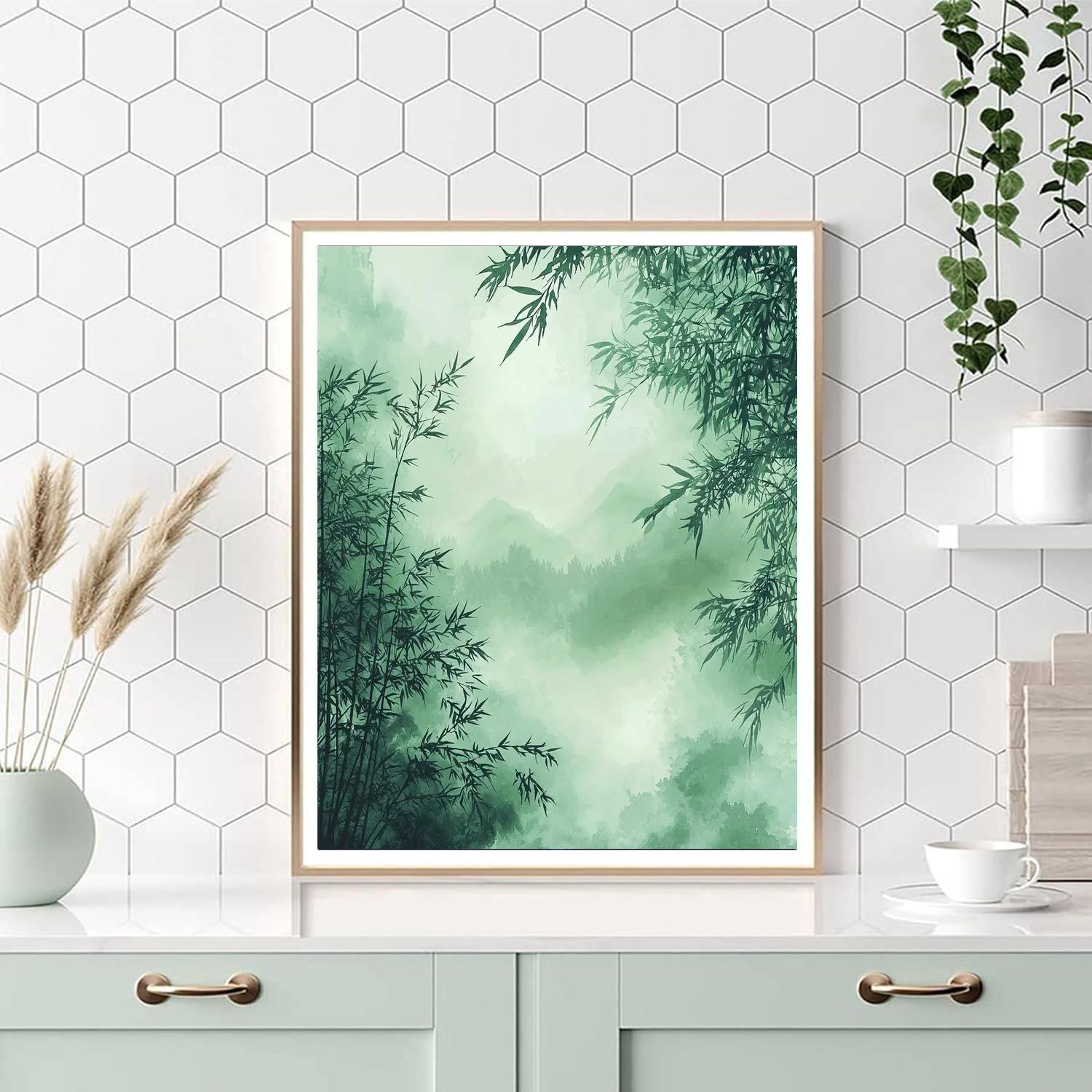 Zhao Mengfu Inspired Tranquil Bamboo Groves  Paint By Number