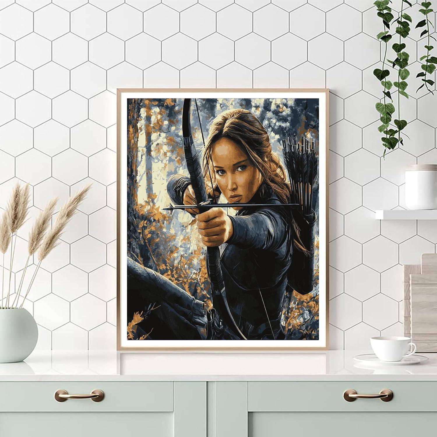 Jennifer Lawrence: Unleashing The Fire Within Katniss Number Painting