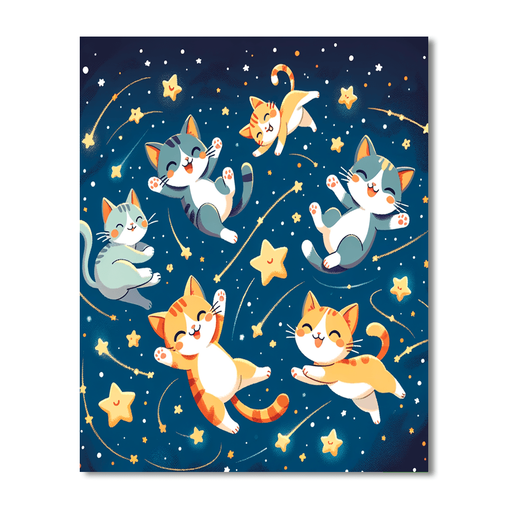 Galaxy Cats Painting By Numbers Kit